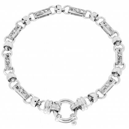 Sterling Silver Fancy Linked Bracelet