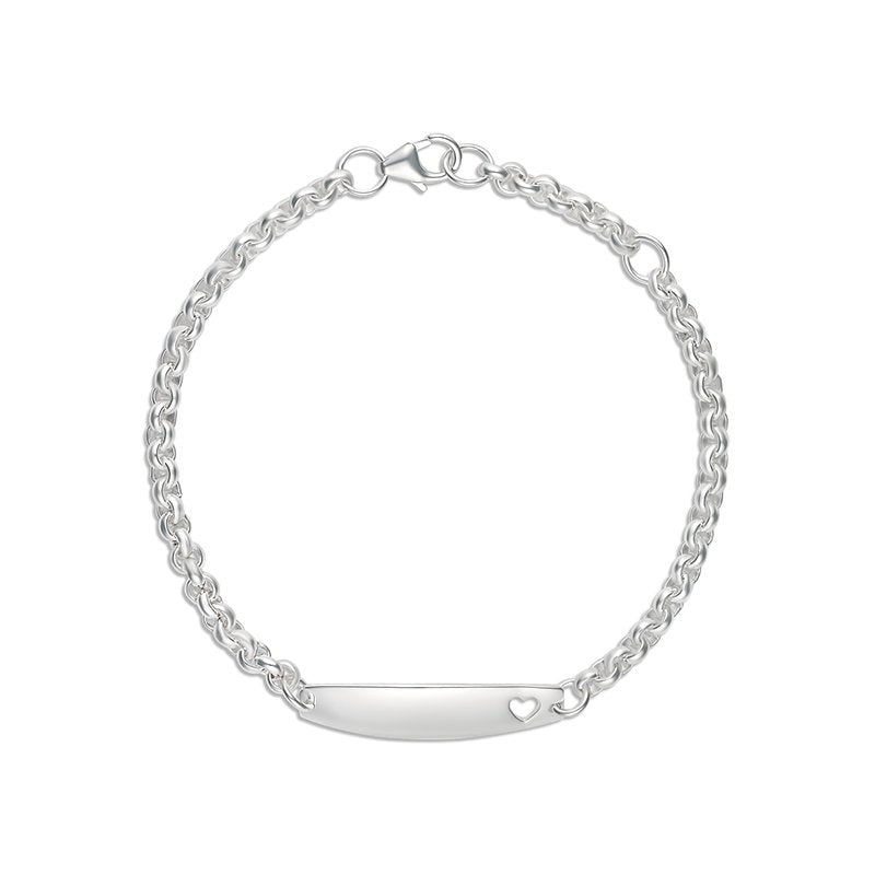 Sterling Silver Heart Id Bracelet