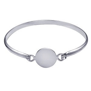 Sterling Silver Bangle With Engraving Disc