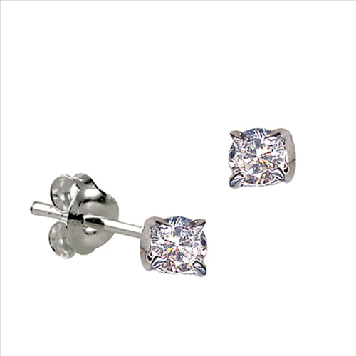 Sterling Silver April Stud Earrings