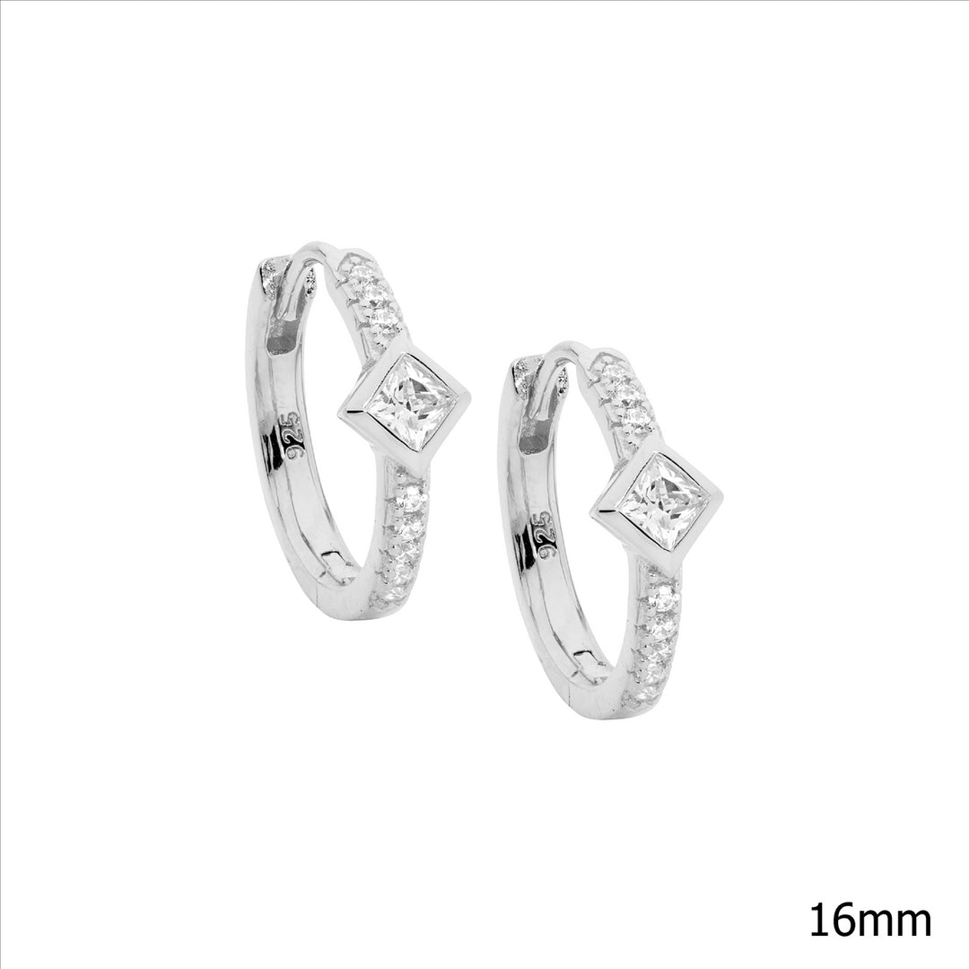 Sterling Silver Cubic Zirconia Huggies Earrings