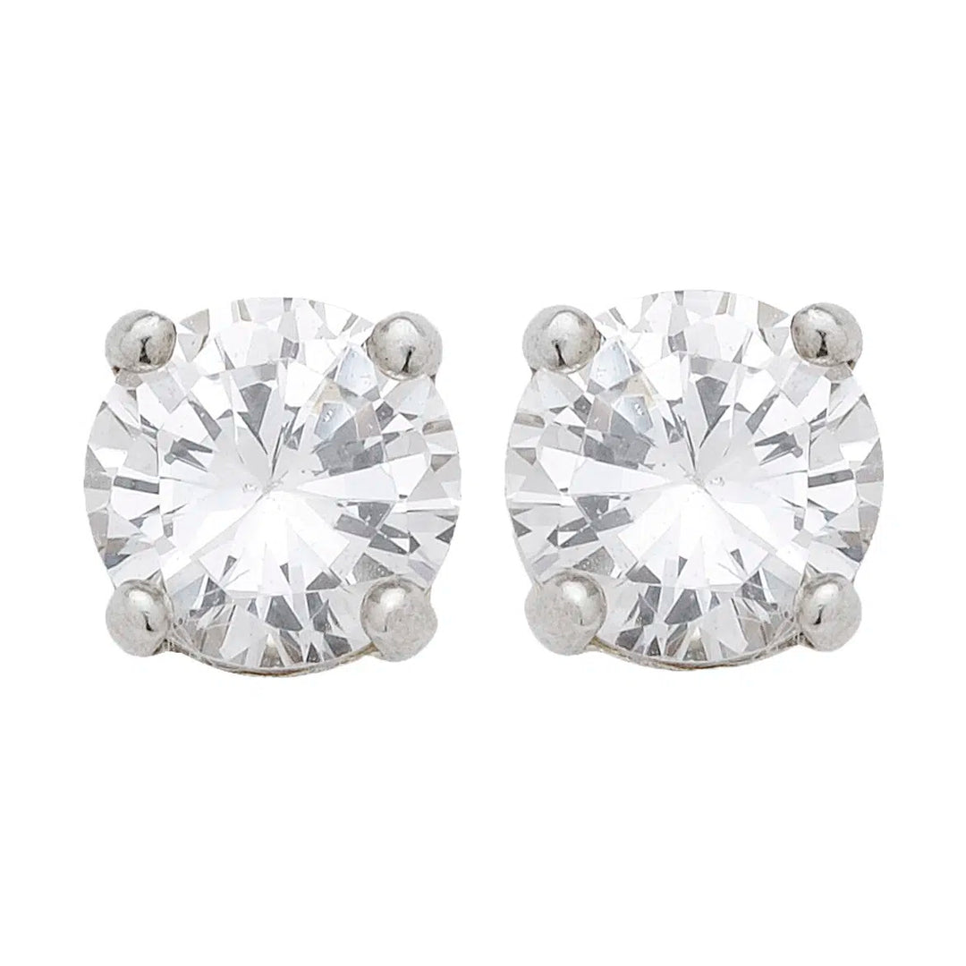 Sterling Silver Cubic Zirconia Stud Earrings
