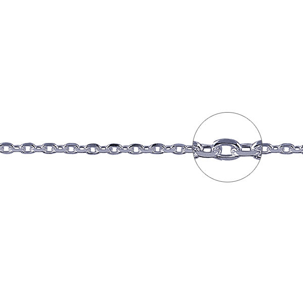 Sterling Silver Diamond Cut Cable Chain 45cm