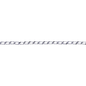 Sterling Silver Diamond Cut Long Curb Chain 45cm