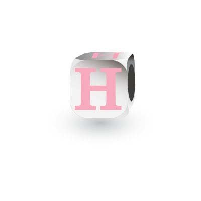 My Little Angel Pink Letter H Charm