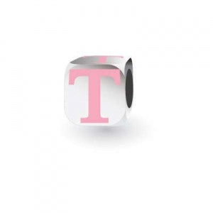 My Little Angel Pink Letter T Charm