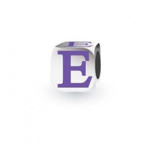 My Little Angel Purple Letter E Charm