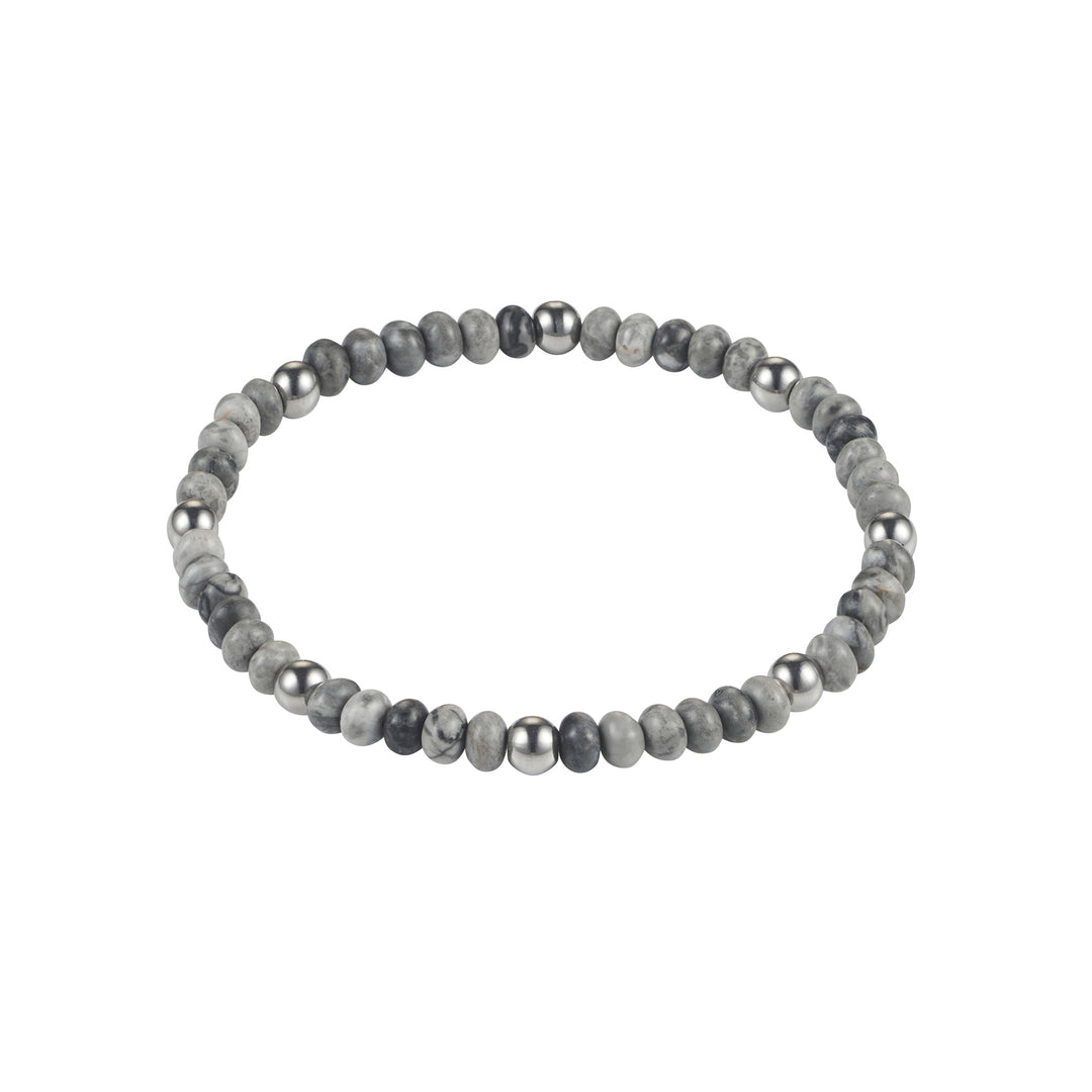 Cudworth Stainless Steel & Grey Jasper Bracelet