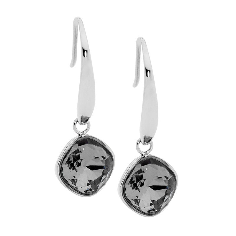 Stainless Steel Glass Shepherd Hook Earrings