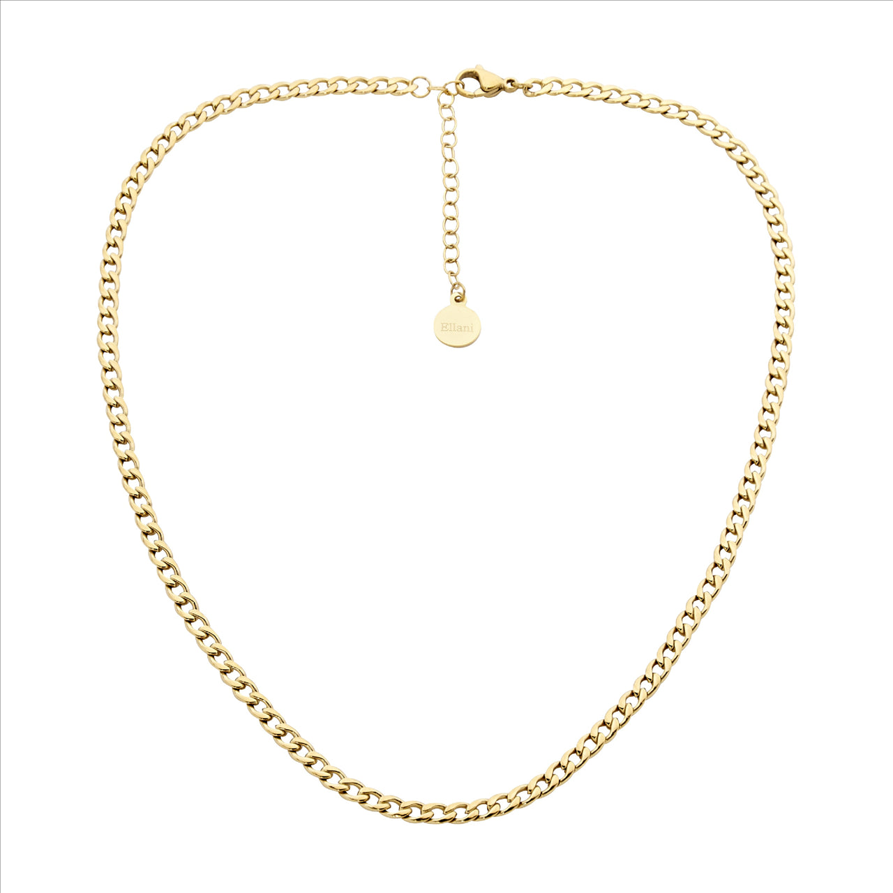Ellani Stainless Steel Gold Plated Chain Necklace