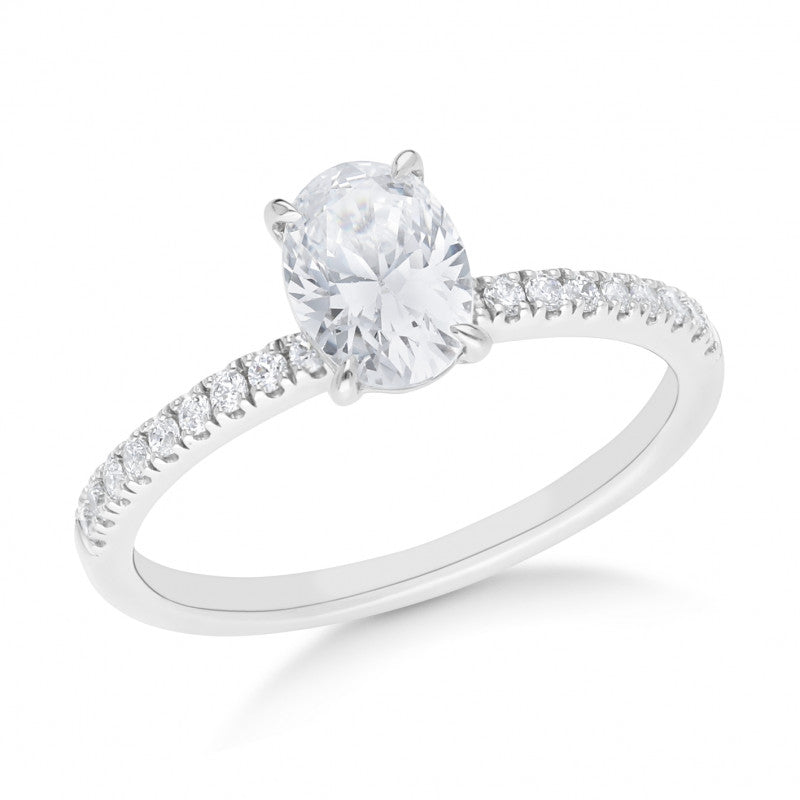 Claw Set Oval Cut Engagement Ring