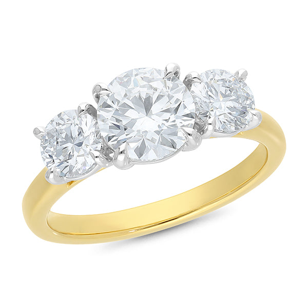 Claw Set Brilliant Cut Trilogy Ring