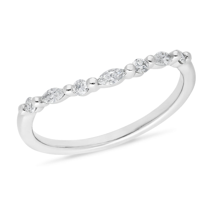 Claw Set Brilliant & Marquise Cut Wedding Ring