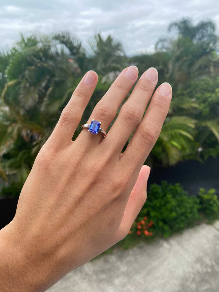 Custom Made 18ct White Gold Tanzanite Engagement Ring
