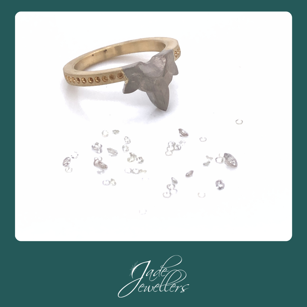 Custom Made 18ct Yellow & White Gold Diamond Wedding Ring