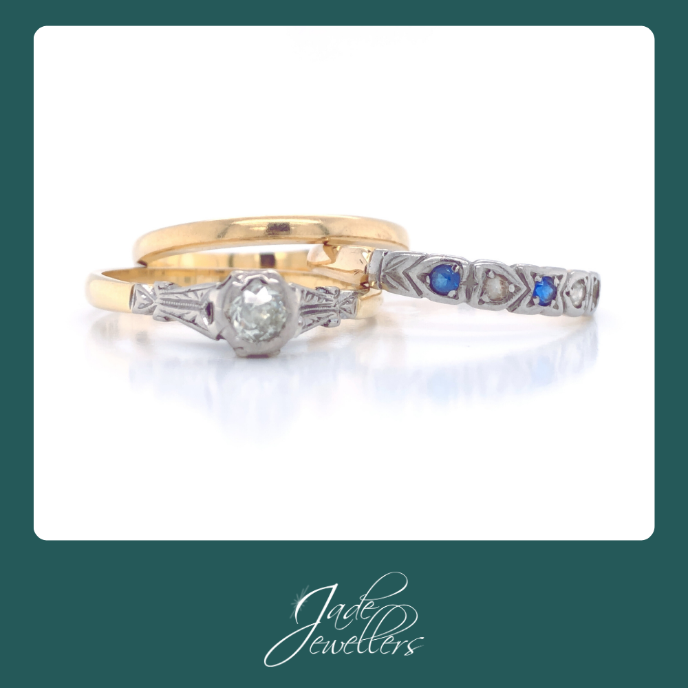 Custom Made 18ct Yellow Gold Sapphire & Diamond Ring