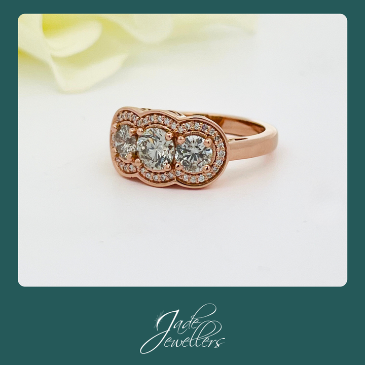 Custom Made 18ct Rose Gold Diamond Engagement Ring