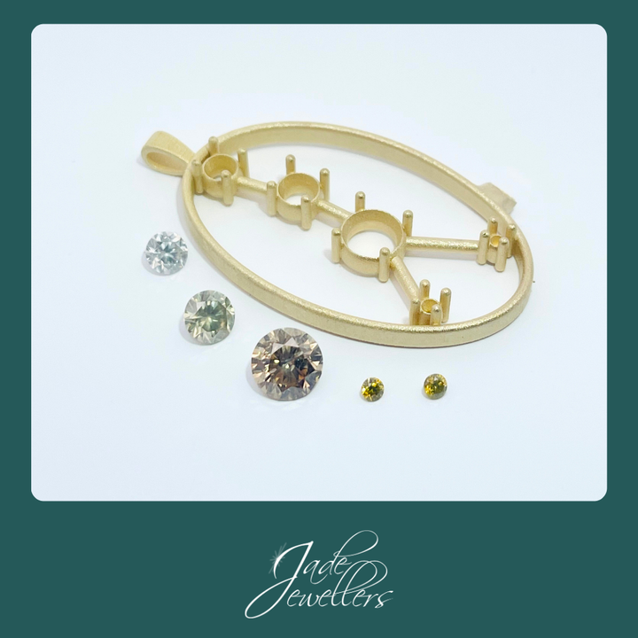 Custom Made 9ct Yellow Gold Diamond Pendant