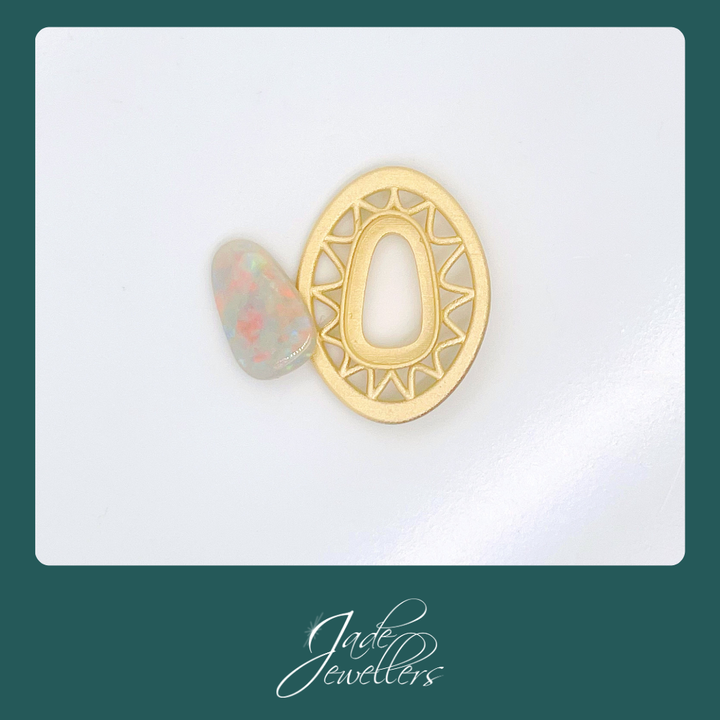 Custom Made 9ct Yellow Gold Opal Pendant