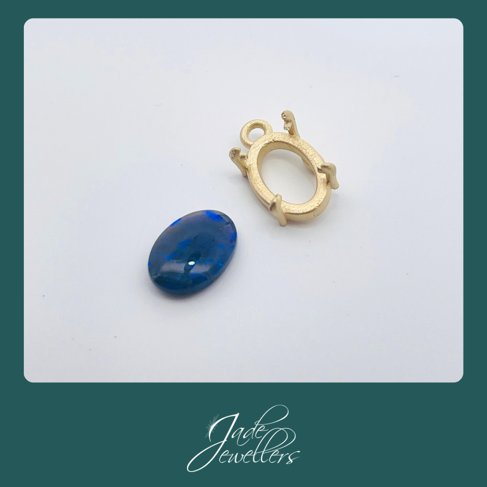 Custom Made 9ct Yellow Gold Opal Pendant
