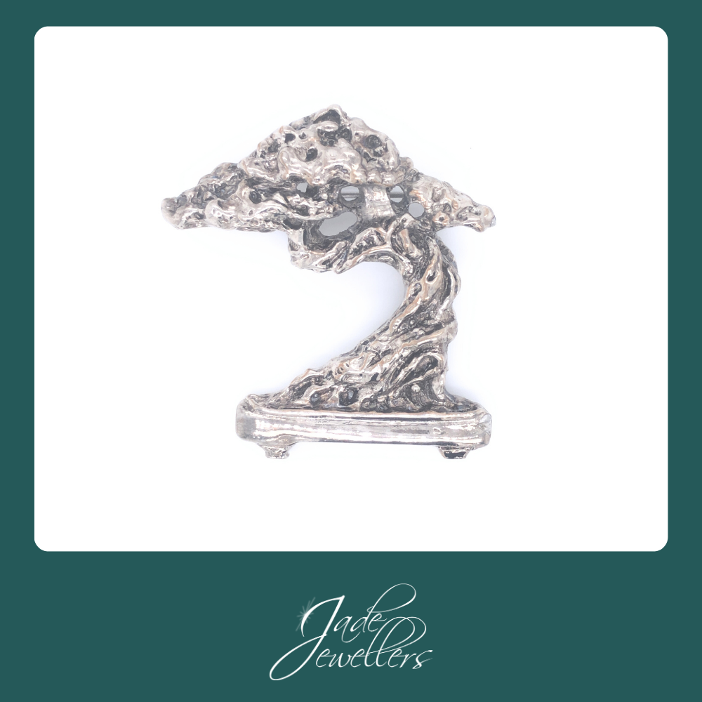 Custom Made Sterling Silver Bonsai Tree Pendant