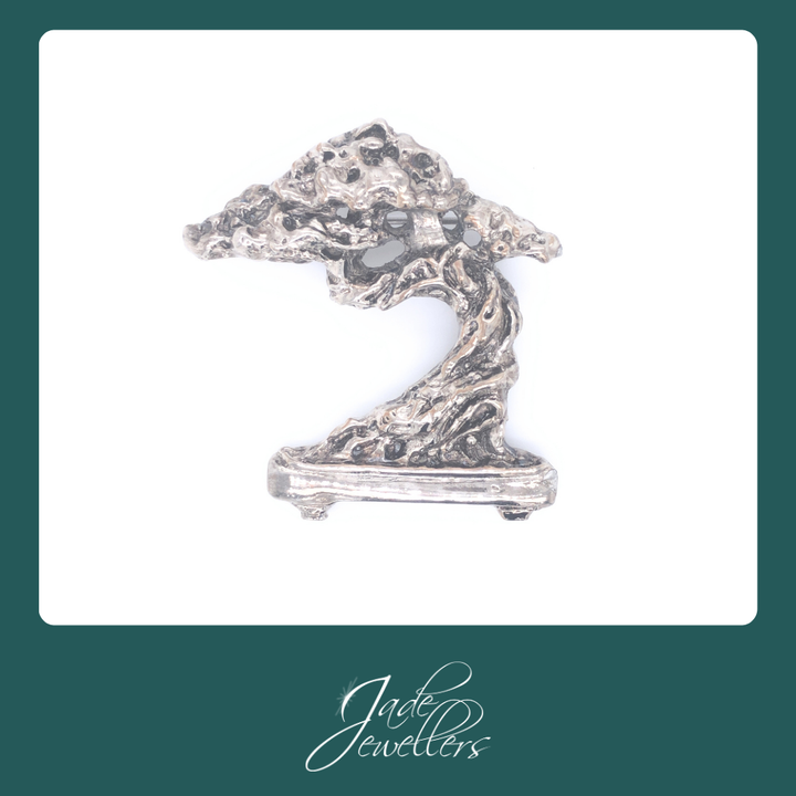 Custom Made Sterling Silver Bonsai Tree Pendant