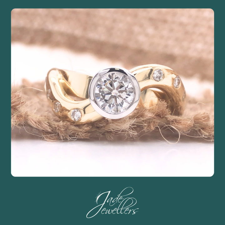 Custom Made 18ct Yellow & White Gold Diamond Ring