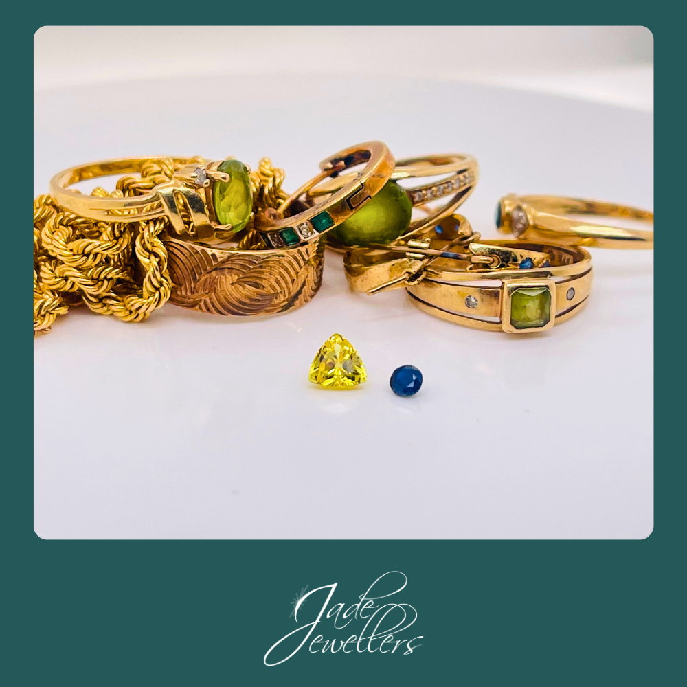 Custom Made 9ct Yellow Gold Citrine, Sapphire & Diamond Ring