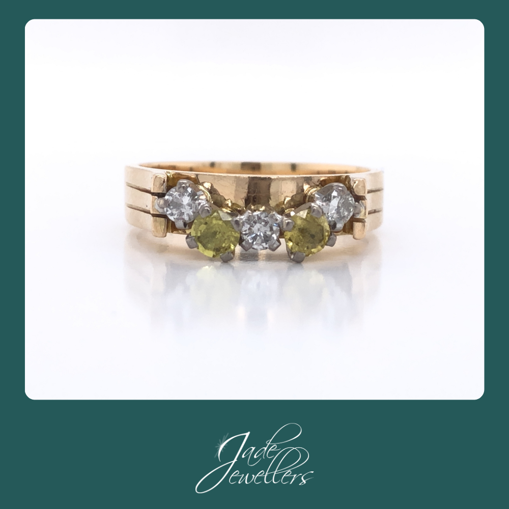 Custom Made 18ct Yellow Gold Sapphire & Diamond Ring