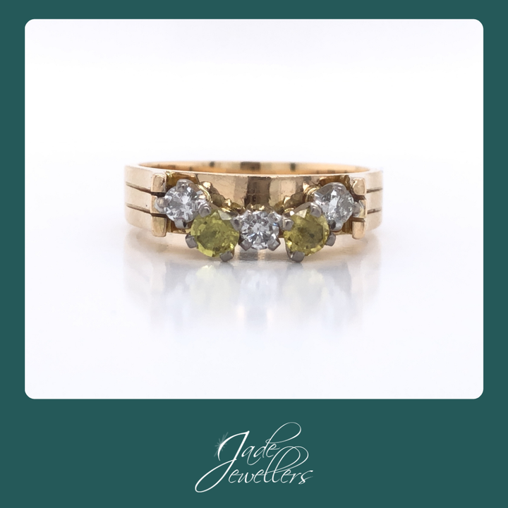 Custom Made 18ct Yellow Gold Sapphire & Diamond Ring