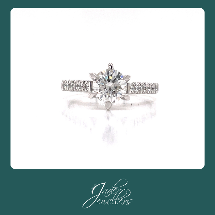 Custom Made 18ct White Gold Diamond Engagement Ring