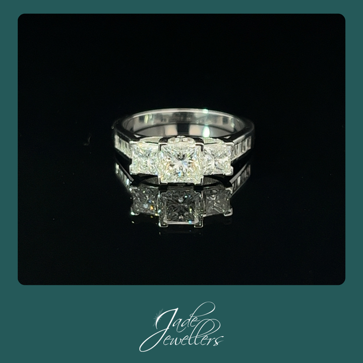 Custom Made 18ct White Gold Diamond Engagement Ring