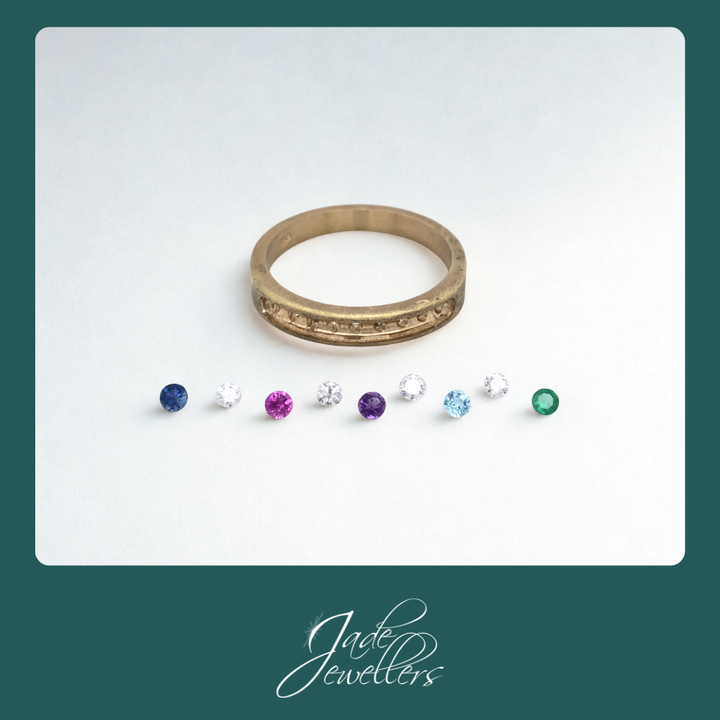 Custom Made 18ct Yellow Gold Multi Stone Ring