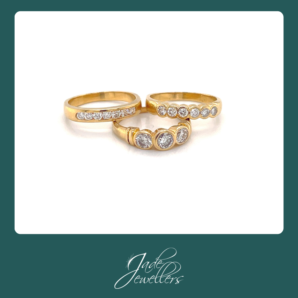 Custom Made 18ct Yellow Gold Diamond Wedding Set