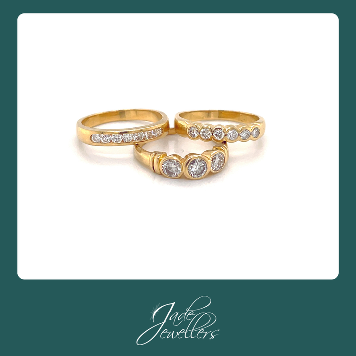 Custom Made 18ct Yellow Gold Diamond Wedding Set