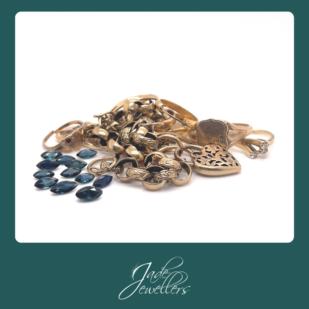 Custom Made 9ct Yellow Gold Sapphire Bangle