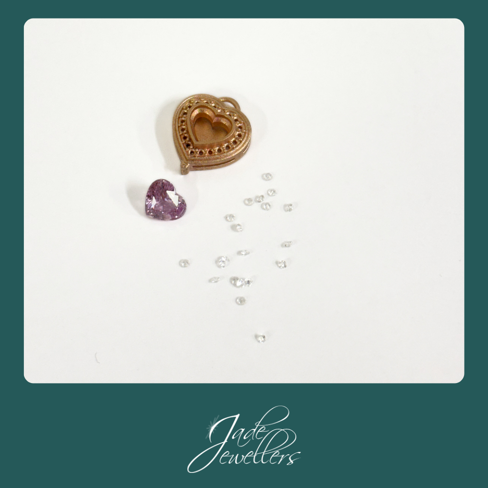 Custom Made 9ct Rose Gold Sapphire & Lab Grown Diamond Enhancer