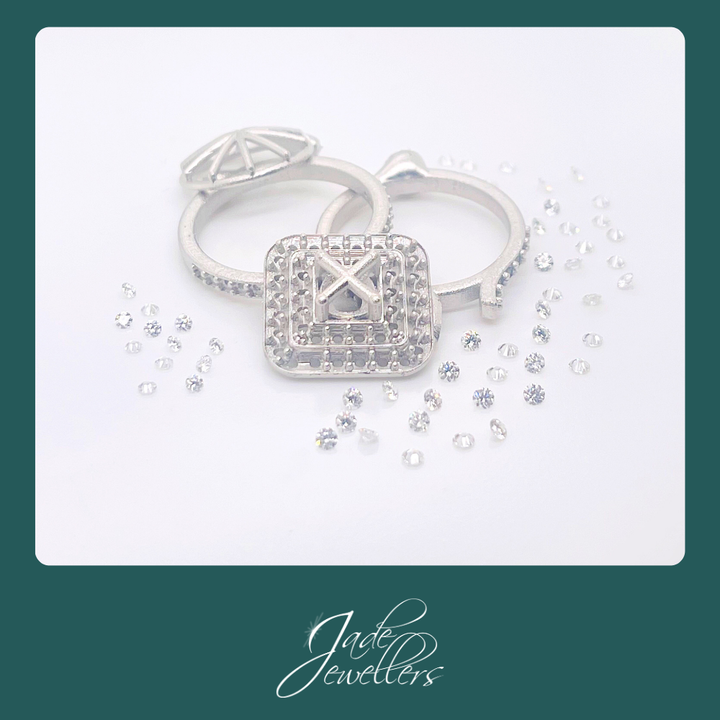 Custom Made 18ct White Golod Lab Grown Diamond Engagement & Wedding Ring