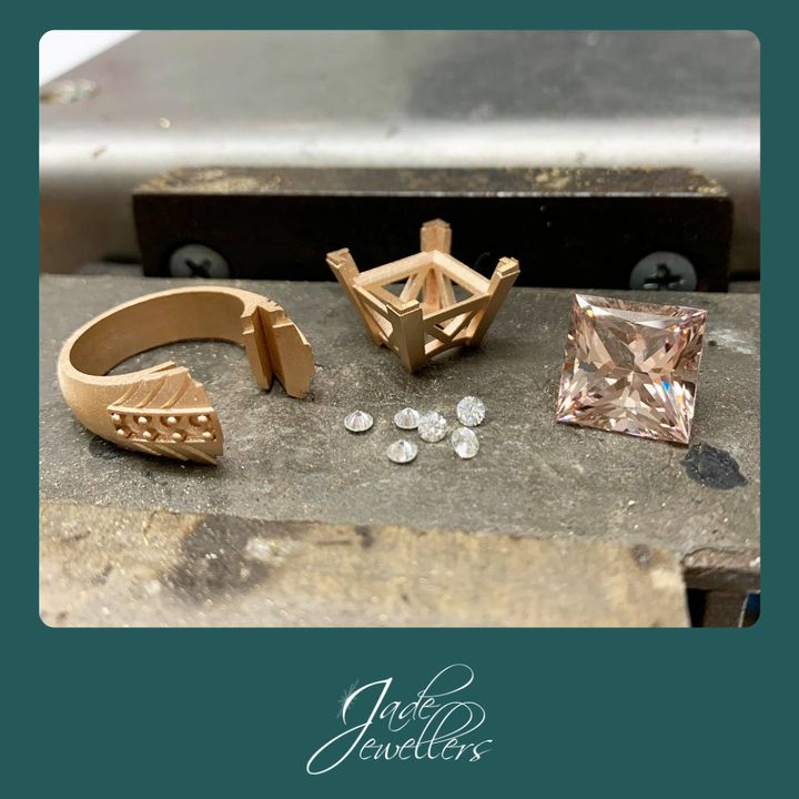 Custom Made 9ct Rose Gold Morganite & Diamond Ring