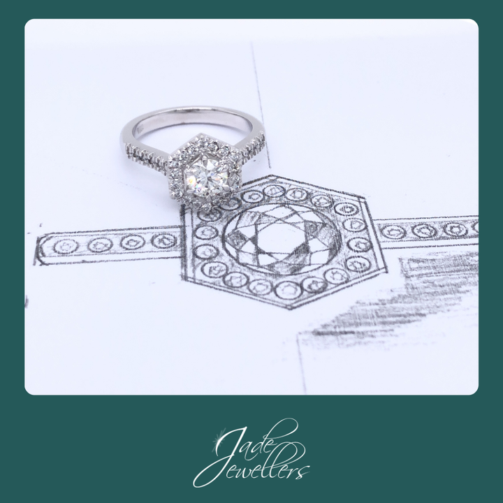 Custom Made 18ct White Gold Diamond Engagement Ring