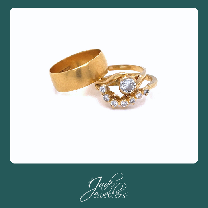 Custom Remake 18ct Yellow Gold Diamond Wedding Set