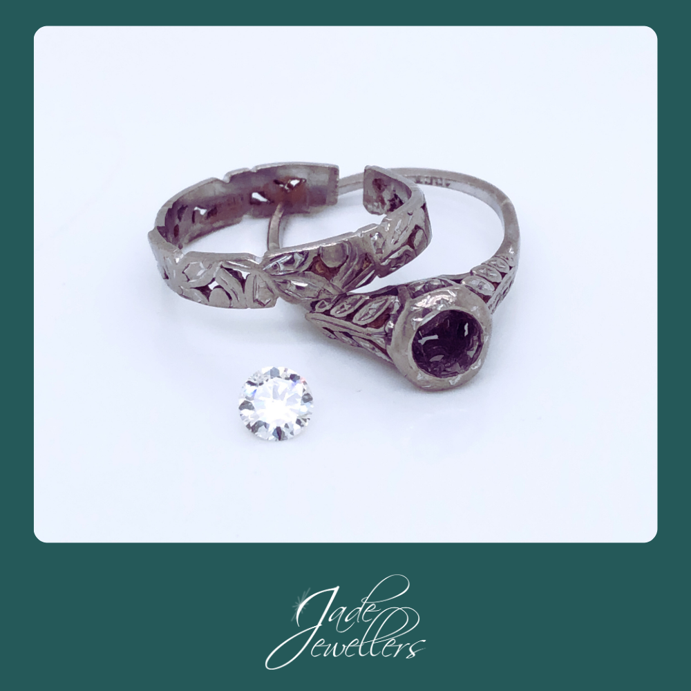 Custom Made 18ct White Gold Sapphire & Diamond Ring