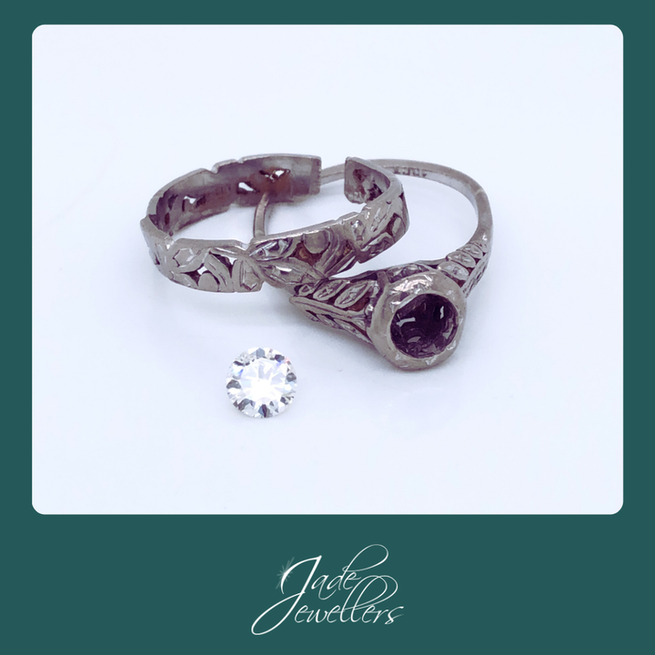 Custom Made 18ct White Gold Sapphire & Diamond Ring