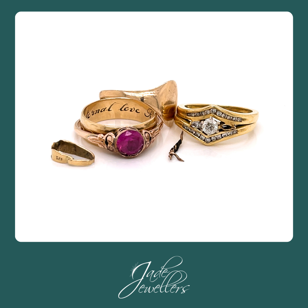 Custom Made 9ct Yellow Gold Multi Coloured Ring