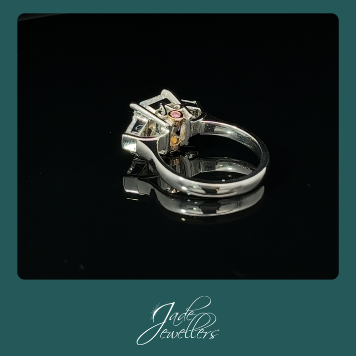 Custom Made 18ct White & Rose Gold Diamond Engagement Ring