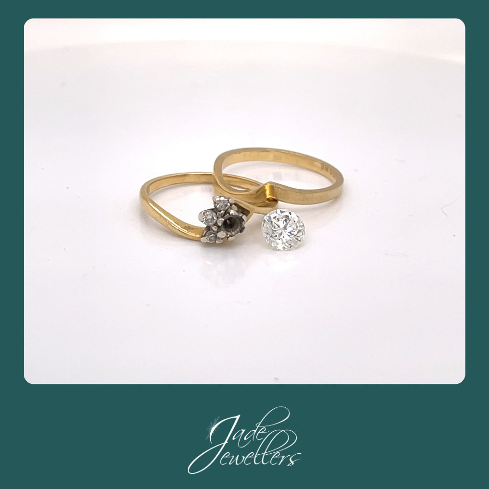 Custom Made 18ct Yellow & White Gold Diamond Wedding Set