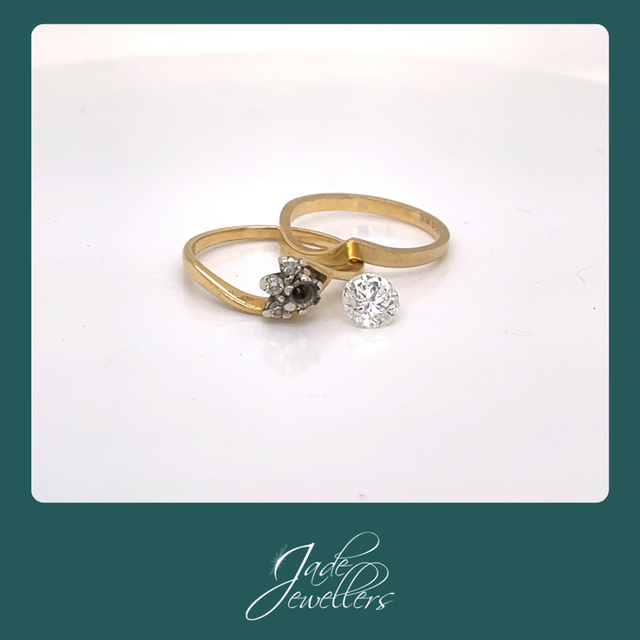 Custom Made 18ct Yellow & White Gold Diamond Wedding Set