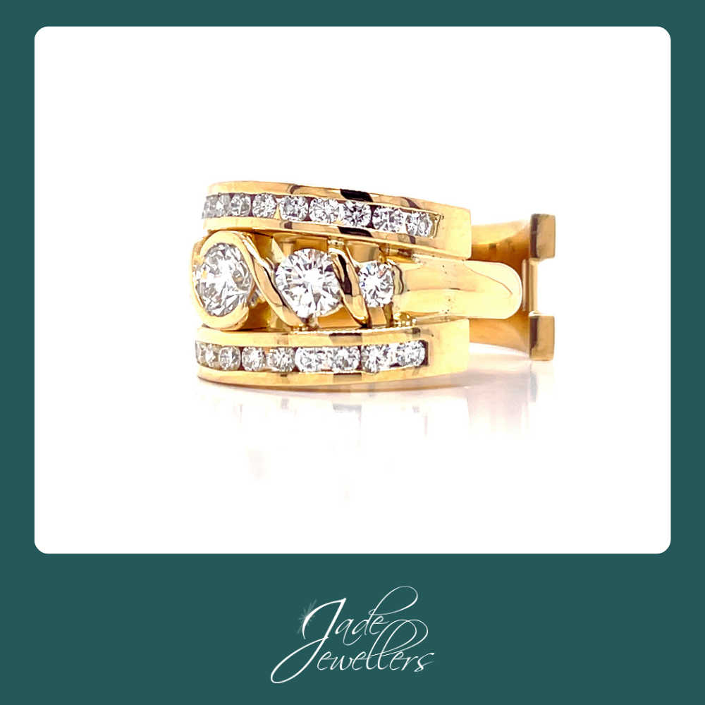 Custom Restored 18ct Yellow Gold Diamond Ring