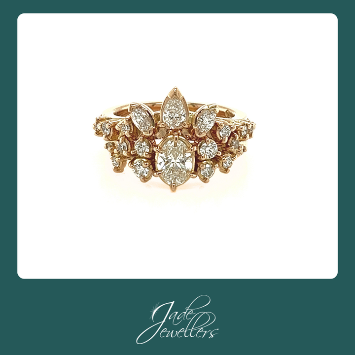 Custom Made 18ct Rose Gold Diamond Engagement & Wedding Ring