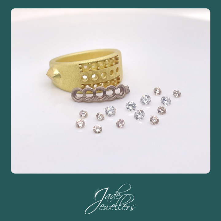 Custom Made 18ct Yellow & White Gold Diamond Ring